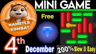 4 December 💎🔑🐹 Puzzle Trick P2E Hamster Kombat key MiniGame Solved slow step by step 🎮 [upl. by Aisha640]