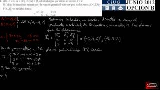 Examen Selectividad matemáticas Galicia Junio 2012 Opción B Ejercicio 2b [upl. by Cimbura]