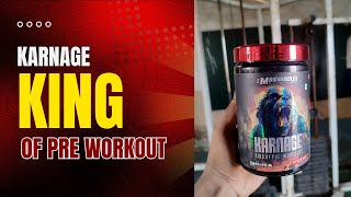 KARNAGE pre workout review  Live test  Arms workout [upl. by Arde862]