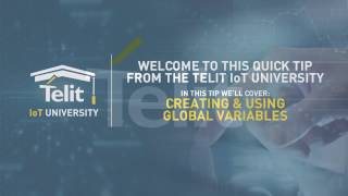 Telit deviceWISE Creating and Using Global Variables [upl. by Taddeo]