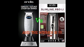 Andis Cordless T Outliner Vs Slimline Pro Li ReviewDemo [upl. by Annal]