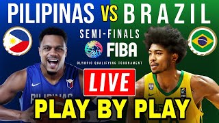 🔴LIVE Gilas Pilipinas vs Brazil PlaybyPlay Reaction  FIBA SemiFinals  Olympic Qualifying Game [upl. by Semadar885]