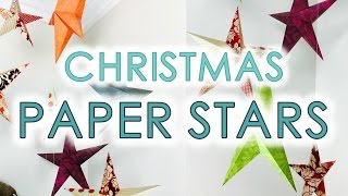 Estrellas de papel  Como hacer estrella de cinco puntas  Moldes GRATIS  Paper Stars [upl. by Guarino]