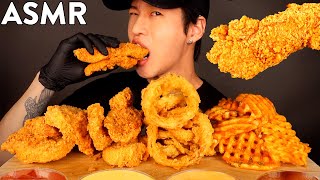 ASMR CHICKEN TENDERS ONION RINGS amp WAFFLE FRIES MUKBANG No Talking EATING SOUNDS  Zach Choi ASMR [upl. by Aika]