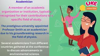 Academician Meaning in English With Example [upl. by Eiznekcm]