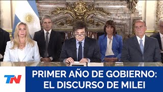 PRIMER AÑO DE GOBIERNO I El discurso del presidente Javier Milei quotLa recesión terminóquot [upl. by Hansiain]