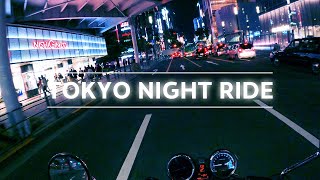 NIGHT RIDE FROM TOKYO STATION→ GINZA→TOYOSU  Pure Exhaust Sound 4K CB400SF [upl. by Eissak]