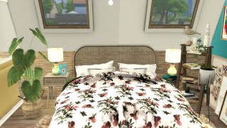 The SIMS 4  boho tiny attic apartment  speed build  CC links [upl. by Vassili]