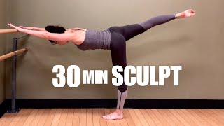 BODYWEIGHT BARRE WORKOUT  30 Minutes  Full Body  No Equipment [upl. by Korwun]