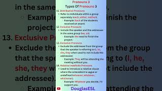 Pronouns 3 Types of Pronouns 3 eslacademy english esltips grammar englishtutorial esllearners [upl. by Drolet864]