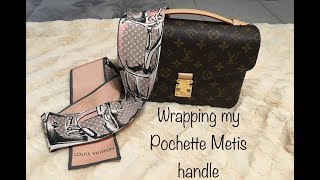 How to Wrap BandeauTwilly  Louis Vuitton Pochette Metis [upl. by Ahsilem]