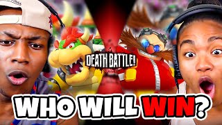 MOST INTENSE DEATH BATTLE EVER  Bowser VS Eggman Mario VS Sonic  DEATH BATTLE REACTION [upl. by Atinat]