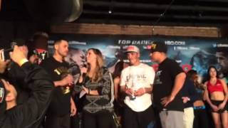 Rios vs Alvarado weigh in [upl. by Novyat]