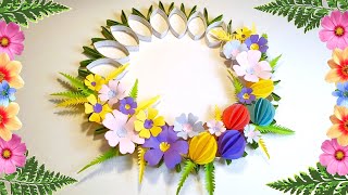 Wielkanocny wianek z rolek po papierze🌸z recyklingu ♻️Łatwy do zrobienia🌼 DIY💮Jak zrobić🌺 [upl. by Longley]