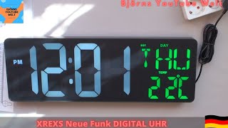 Xrexs Digitale FUNK Wanduhr Unboxing einer Wand und Tischuhr [upl. by Beebe]