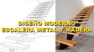 Diseño Escalera Moderna con Metal y Madera  Configuración y Definiciones de la herramienta ESCALERA [upl. by Catrina]