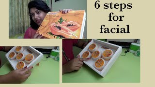 Papaya fruit facial kit step by step review facial for skin brightening facial [upl. by Nuri580]