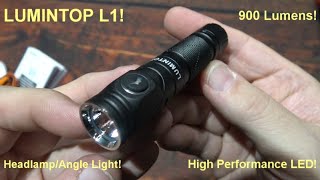 Lumintop L1 AngleHeadlamp Flashlight Kit Review 14500AA HighPerformance LED 900 Lumens [upl. by Niriam]