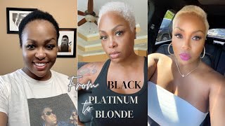 How I Lightened My 4c Hair From Black to Platinum Blonde  Schwarzkopf and Olaplex [upl. by Lasky]