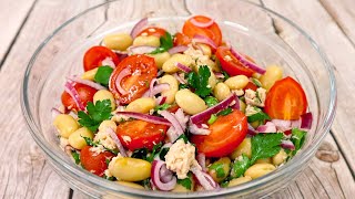 Ricetta insalata con tonno e fagioli Leggera e gustosa  59 [upl. by Ahtenek]