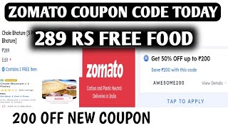 zomato coupon code today  zomato free food offer  200 off coupon [upl. by Friedland]