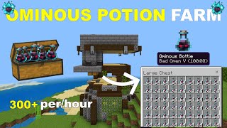 Best Ominous Potion Farm Minecraft Bedrock  300 Ominous Potions perH [upl. by Wharton]