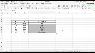 Obliczanie procentu liczby A z B Obliczanie  EXCEL [upl. by Akerdnuhs248]