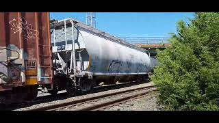 CSX M410 hammering eastbound through Elsmere Junction on 91024 [upl. by Cirdes]