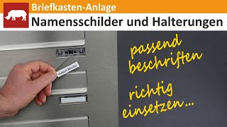 😎 🪧 Briefkasten Namensschilder erstellen und einsetzen [upl. by Aihgn983]