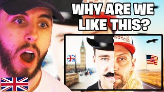 Brit Reacts to UK vs USA Culture Explained [upl. by Arracahs]