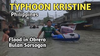 Bagyong Kristine  Typhoon Kristine Floods Obrero Bulan Sorsogon Philippines [upl. by Mongeau213]