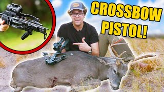 First Hunt With PISTOL CROSSBOW Buck Kill [upl. by Irim210]