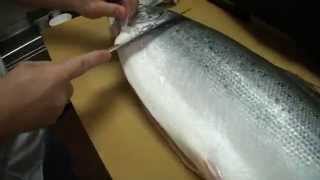 How To Fillet a Whole Salmon  How To Make Sushi Series [upl. by Evvy]