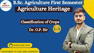 Classification of Crops II Agricultural Heritage for BSc Agriculture First Semester II [upl. by Dedie916]