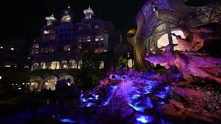 4K Tokyo DisneySEA Fantasy Springs Night Fountains ファンタジースプリングス [upl. by Elleirbag366]