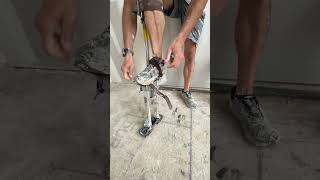 How to get up on stilts with Norbert simcoedrywall stilts construction diy howto [upl. by Whale]