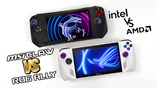 MSI Claw Vs ROG Ally Can Intel Beat AMD in the handheld gaming PC Space [upl. by Alissa729]