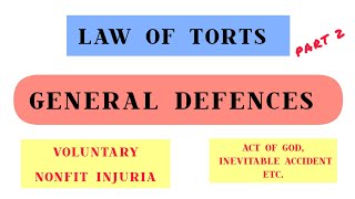 explanation of general defences available in tort tort law llb cu [upl. by Eikcuhc618]