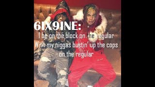 6ix9ine quotKeKequot Ft A Boogie amp Fetty Wap LYRICS [upl. by Januarius]