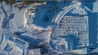 FILMOWANIE Z DRONA ZAKOPANE LABIRYNT I ZAMEK TATRZAŃSKI ZE ŚNIEGU [upl. by Lecroy]