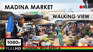 Walking Tour Exploring the Vibrant Madina Market Area on Foot [upl. by Noivax830]