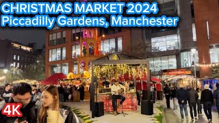 Christmas market 2024 Piccadilly gardens Manchester [upl. by Bremble]