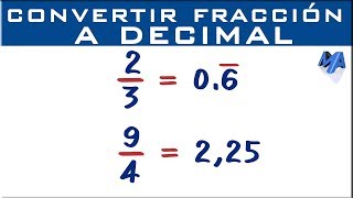 Convertir fracción en decimal [upl. by Adda]