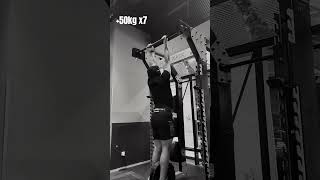 Weighted pull up 50kg amrap [upl. by Anerhs67]