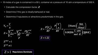 Physical Chemistry  The Compression Factor Z w1 example [upl. by Vaughan803]