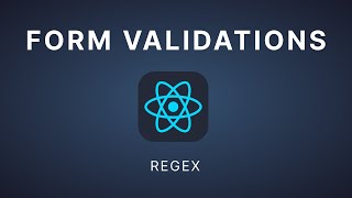 Forms Validation Regex React JS [upl. by Osmo263]