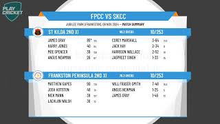 Frankston Peninsula 2nd XI v St Kilda 2nd XI [upl. by Merill]