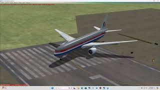 FSX AI Merican Airlines 777 departs Dallas for London Heathrow [upl. by Sirahs]