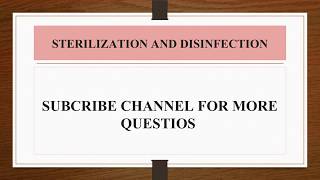 GK QUIZ MCQ ON STERILIZATION AND DISINFECTION  MICROBIOLOGY AND PUBLIC HEALTH [upl. by Artima]