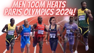 Men 100M Heats at the Paris 2024 Olympics [upl. by Tedmann]